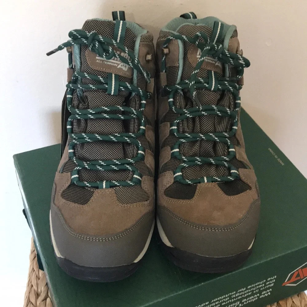 Khombu Men's 11 Brighton‎ Mid Hiking Boots Brown Teal Waterproof All Terrain NEW